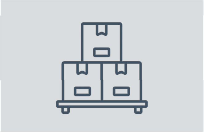 Ícono de cajas apiladas representando mercaderías que pueden ser usadas como garantía